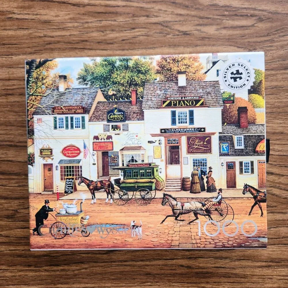 1000 Piece Jigsaw Puzzle Charles Wysocki Olde Cape Cod Horses Carriages